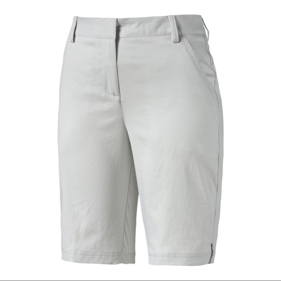 PUMA Beige Athletic Tech Solid Golf Bermuda Golf Shorts Size 12 ECU - Picture 1 of 6